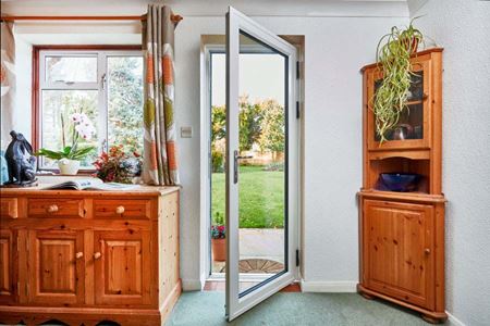 White Aluminium Door Interior in Open Position