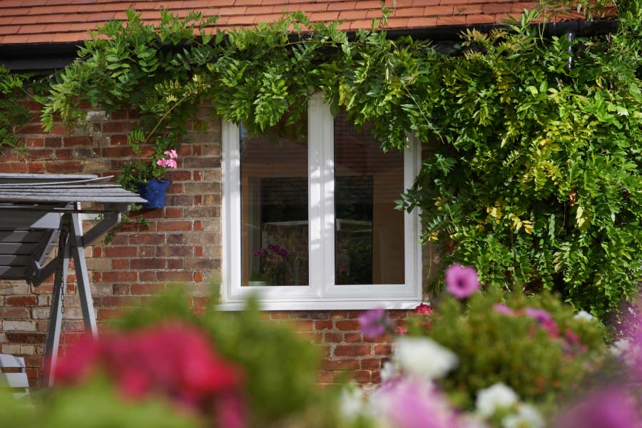 White Triple Glazing Window Exterior