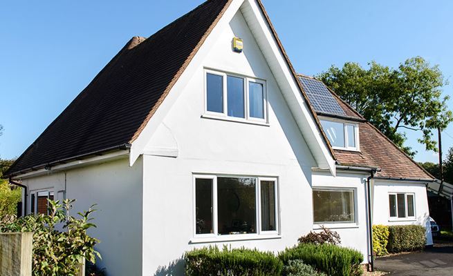 Whole house UPVC casement window replacement in white from the Anglian casement window range