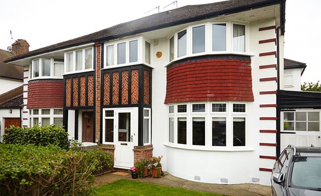 Double glazed timber casement bay windows as part of whole house window replacement from Anglian Home Improvements