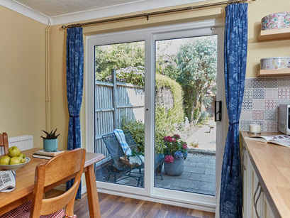 White patio door interior