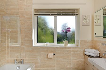 White aluminium casement windows