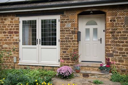 Cream uPVC French and back door