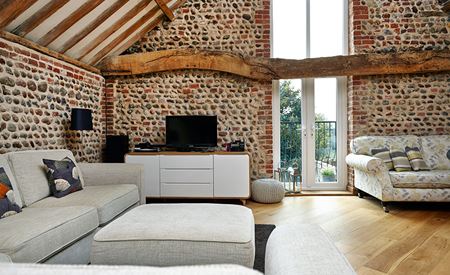 Barn conversion with aluminium French doors
