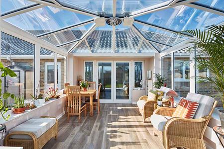 White uPVC Edwardian conservatory interior