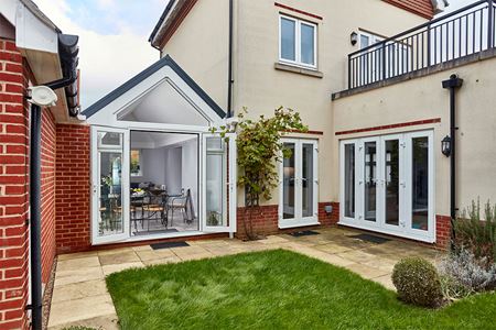 White uPVC replica tile extension with triangle top window