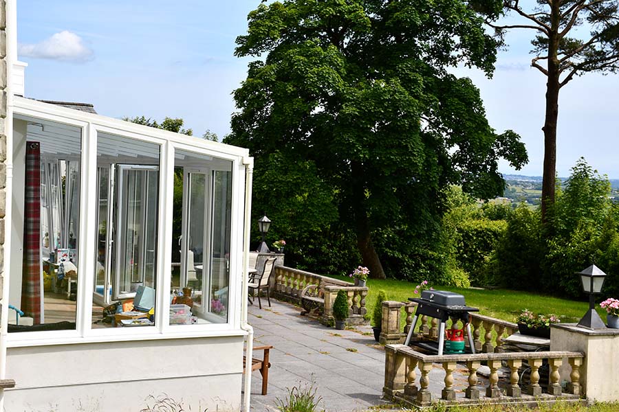 White uPVC Lean to garden room conservatory